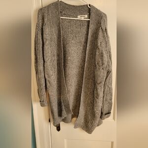 Vugoss Grey Cable Knit Chunky Cardigan, Sz L